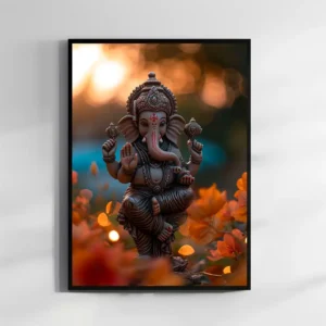 Lord Ganesha photo frame with a 1/2 inch black border